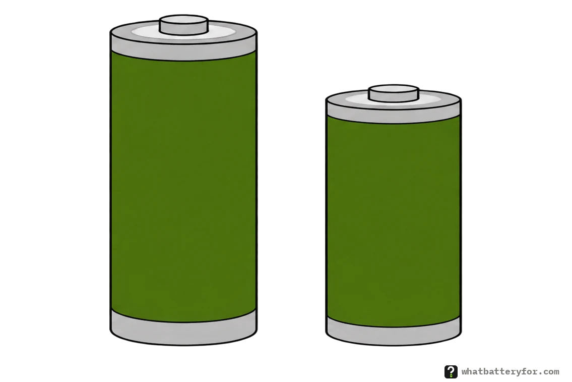 Two lithium photo batteries side by side, to scale: the CR123A, wider and longer, and the shorter CR2.
